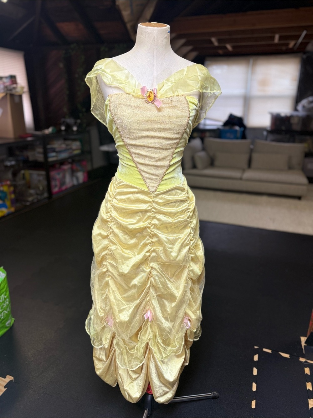 Disney Princess Belle Costume Dress Yellow Gold Beauty and the Beast